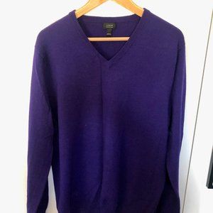 J. Crew Merino Wool Purple Sweater (Mens)